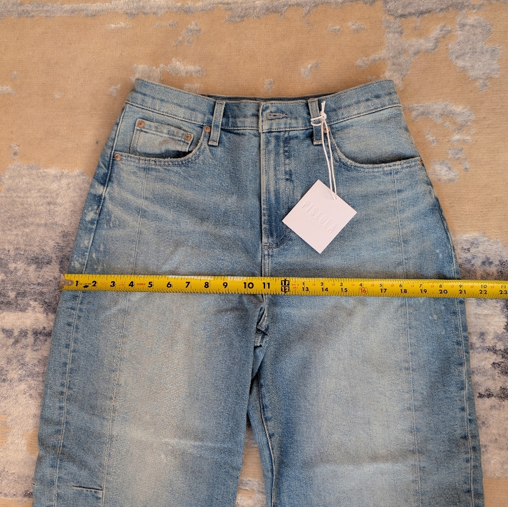 Pistola Eli High Rise barrel Leg Blue Jeans Size 28 - Picture 2 of 7